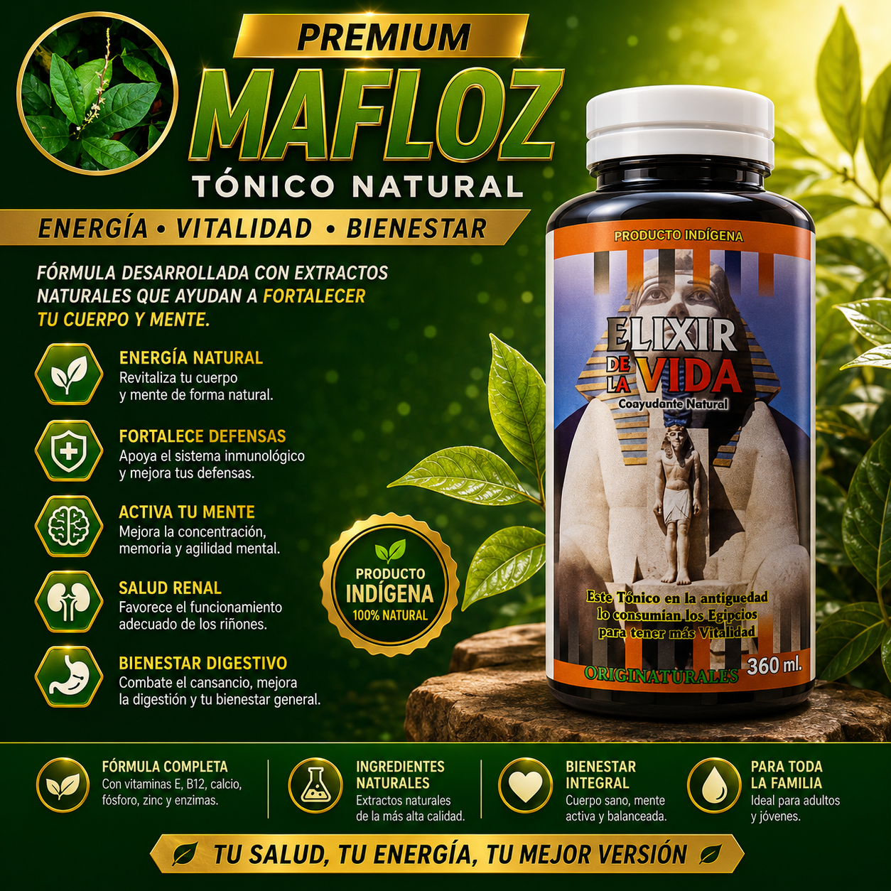 Mafloz Tónico Natural Elixir de la Vida